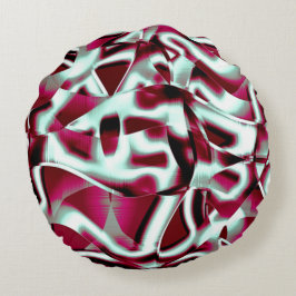 Almofada Redonda Fita curvada sobreposta em vinho a cromado