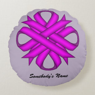 Almofada Redonda Fita de Clover Roxo de Kenneth Yoncich