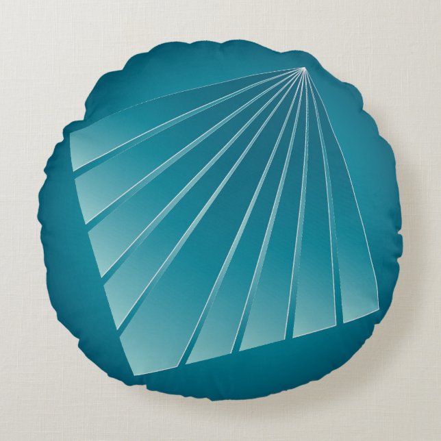 Almofada Redonda Fitas de turquesa (Frente)
