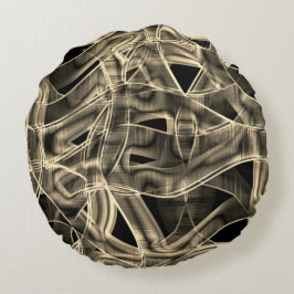 Almofada Redonda Fitas em branco curvas, linhas de alivio contrasta