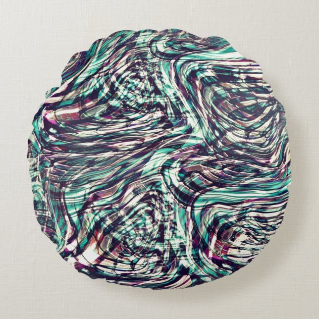 Almofada Redonda Fitas ou loops retorcidos que falham ao passar (Frente)