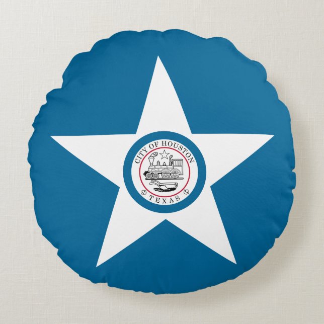 Almofada Redonda Flag of city of Houston, Texas Round Pillow (Frente)