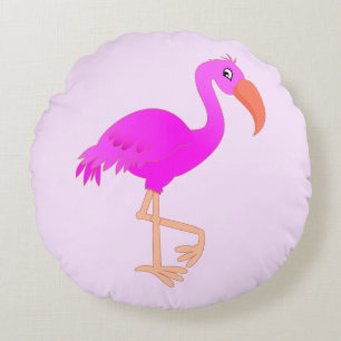 Almofada Redonda Flamingo Bonito - Feliz