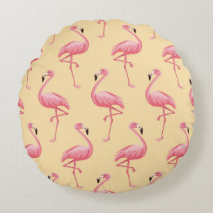 Almofada Redonda Flamingo seamless pattern background. Pink flaming