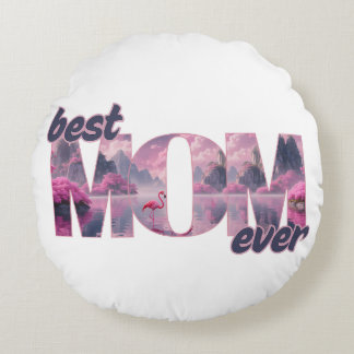 Almofada Redonda Flamingos in einer Traumwelt - best Mom ever