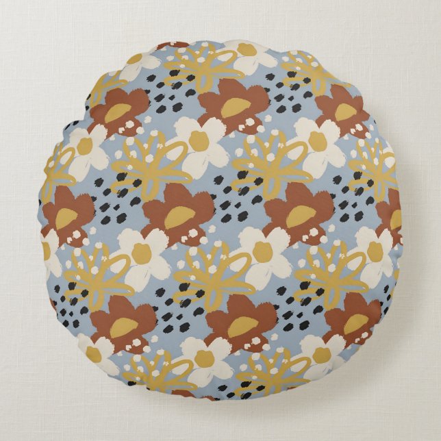 Almofada Redonda Flat Floral Orgânico (Frente)