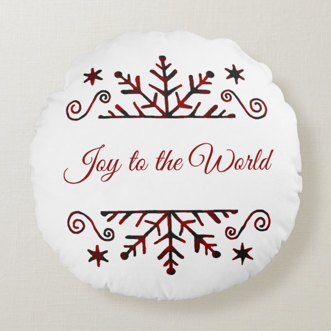 Almofada Redonda Floco de neve xadrez (Frente)