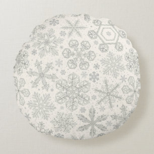 Almofada Redonda Flocos de neve