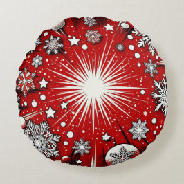 Almofada Redonda Flocos de neve