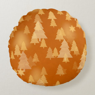 Almofada Redonda Flocos de neve abstrato. Ilustração 2d. Natal ti