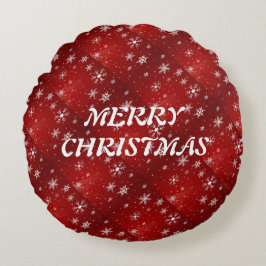 Almofada Redonda Flocos de Neve Brancos Travesseiro decorativo Redo