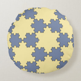 Almofada Redonda Flocos de neve Koch Tesselados (Padrão Fratural)