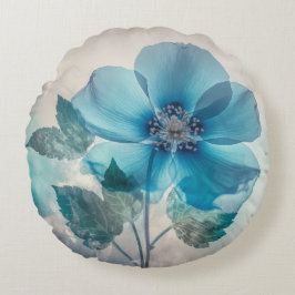 Almofada Redonda Flor Azul Eetéreo