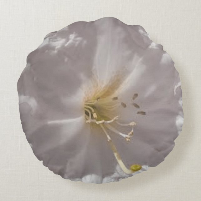 Almofada Redonda flor branca (Verso)