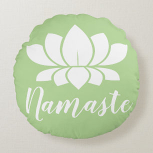 Almofada Redonda Flor Branca Moderna do Lotus Namaste Yoga