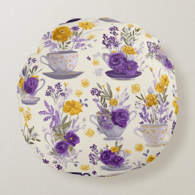 Almofada Redonda Flor dançante  (Frente)