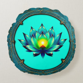 Almofada Redonda Flor de Elegância, Lotus Místico.