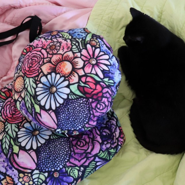 Almofada Redonda Flor de Primavera do Buquê (Criador carregado)