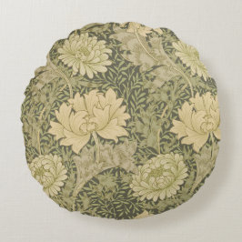 Almofada Redonda Flor de Salvia Crisântemo William Morris