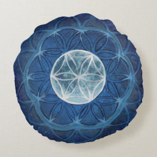 Almofada Redonda Flor do travesseiro da meditação da mandala da l
