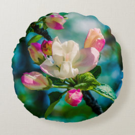 Almofada Redonda Flor e botões de maçarico