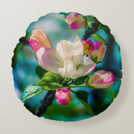 Almofada Redonda Flor e botões de maçarico