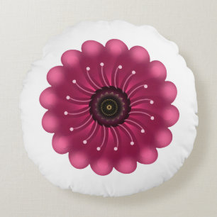 Almofada Redonda Flor Fantasia Rosa Glowing Floral Neon Abstrato