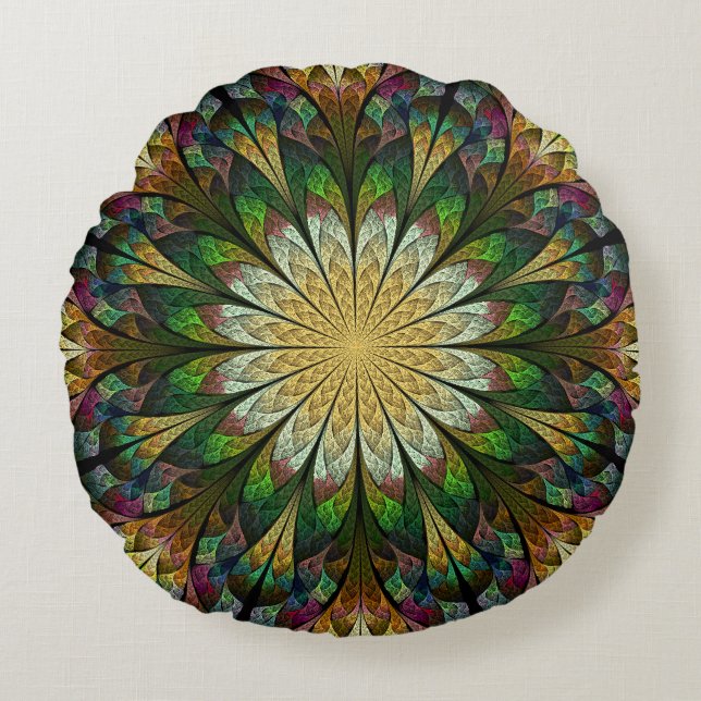 Almofada Redonda Flor Quilado (Frente)