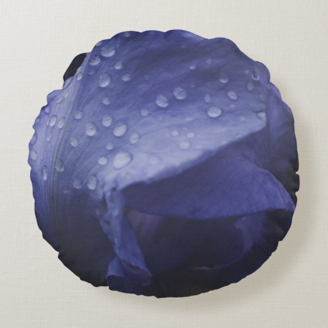 Almofada Redonda Flor Rosa púrpura (Frente)