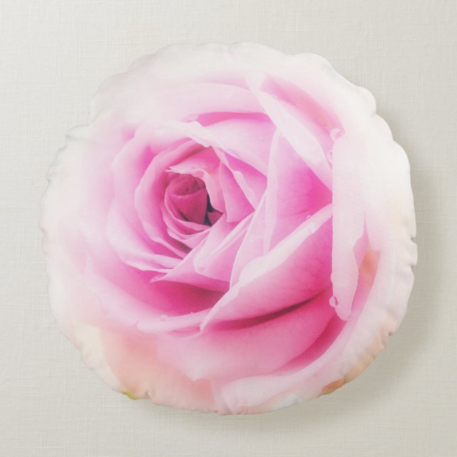 Almofada Redonda Flor rosa rosa rosa rosa (Frente)