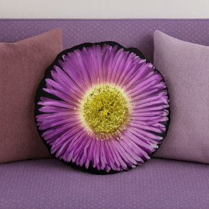 Almofada Redonda Flor Roxo-Margarida Vestido Boho Cheerful Floral