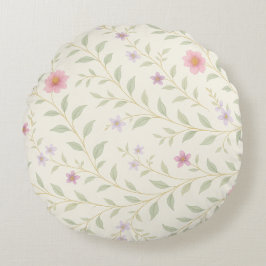 Almofada Redonda Flor selvagem verde real, popular e elegante