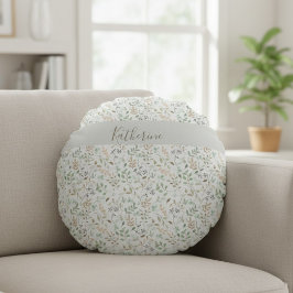 Almofada Redonda Flor Silvestre Boho Personalizada