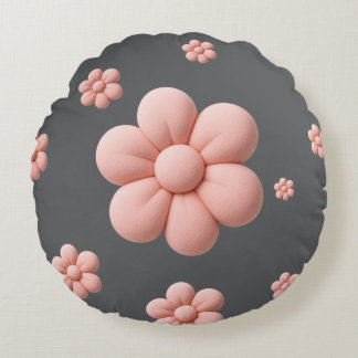 Almofada Redonda Flor Suave Um Toco Suave da Natureza