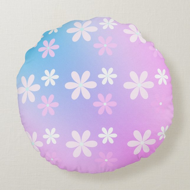 Almofada Redonda Floral (Verso)