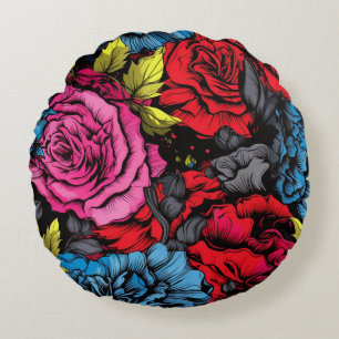 Almofada Redonda Floral Bold Punk