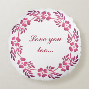 Almofada Redonda Floral Crown Purple Mandala