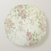 Almofada Redonda Floral Rosa Chic Despojado