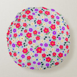 Almofada Redonda floral tons rosa