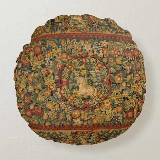 Almofada Redonda Floral Unicorn Motif (Frente)