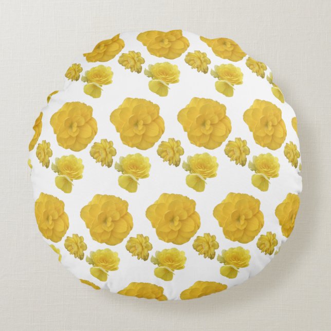 Almofada Redonda Flores Amarelas (Frente)