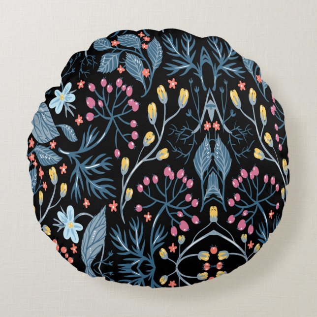 Almofada Redonda Flores Coloridas (Frente)