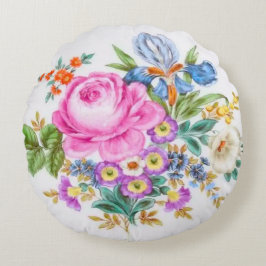Almofada Redonda Flores de Mola de Aquarela