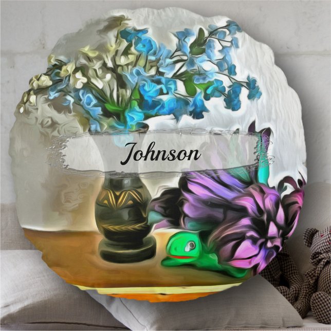 Almofada Redonda Flores de Seda e Milho 2190 (Criador carregado)