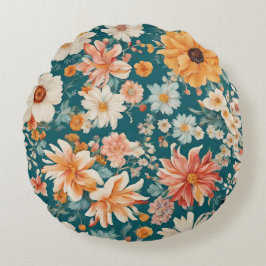 Almofada Redonda Flores Delicadas Incríveis