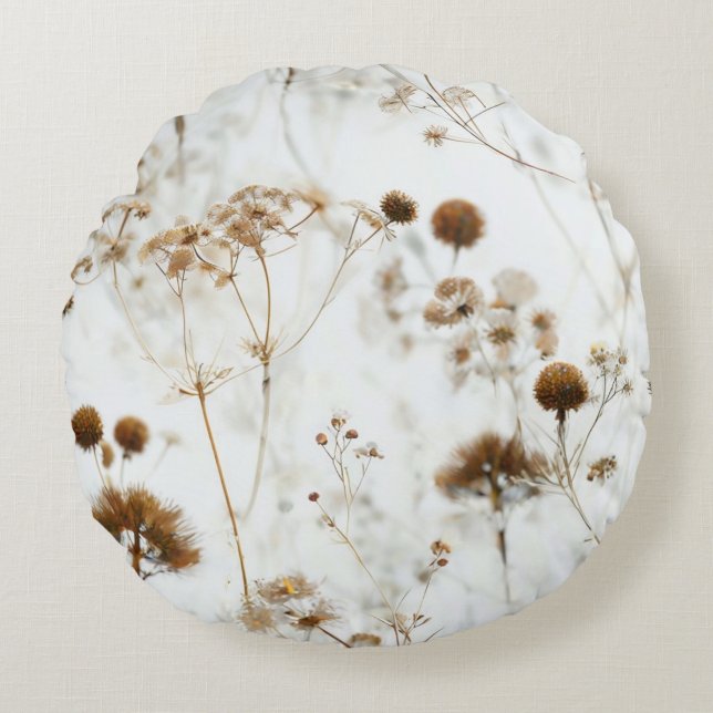 Almofada Redonda Flores e galhos secos (Frente)