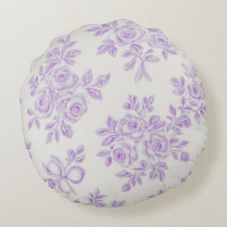 Almofada Redonda Flores Kaye e Lavanda de Verão
