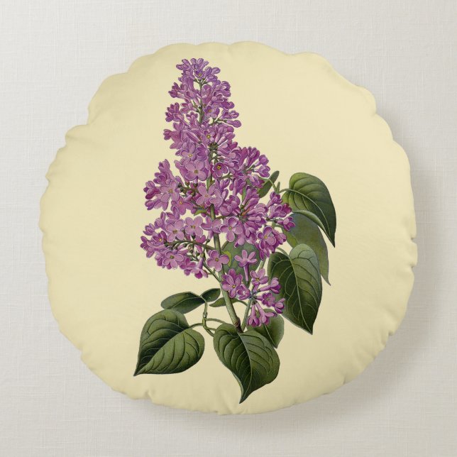 Almofada Redonda Flores Lilac (Frente)