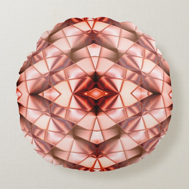 Almofada Redonda "Flores precuras" gigantescas, desenho digital (Frente)