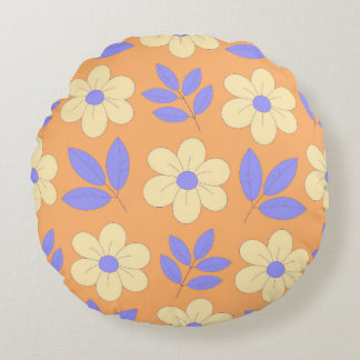 Almofada Redonda Flores Sobre O Fundo Da Paqueira